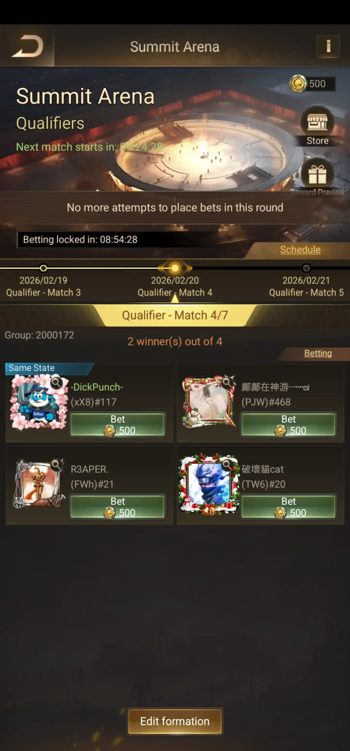 Day 1 it said I bet on myself, but I didn't and st