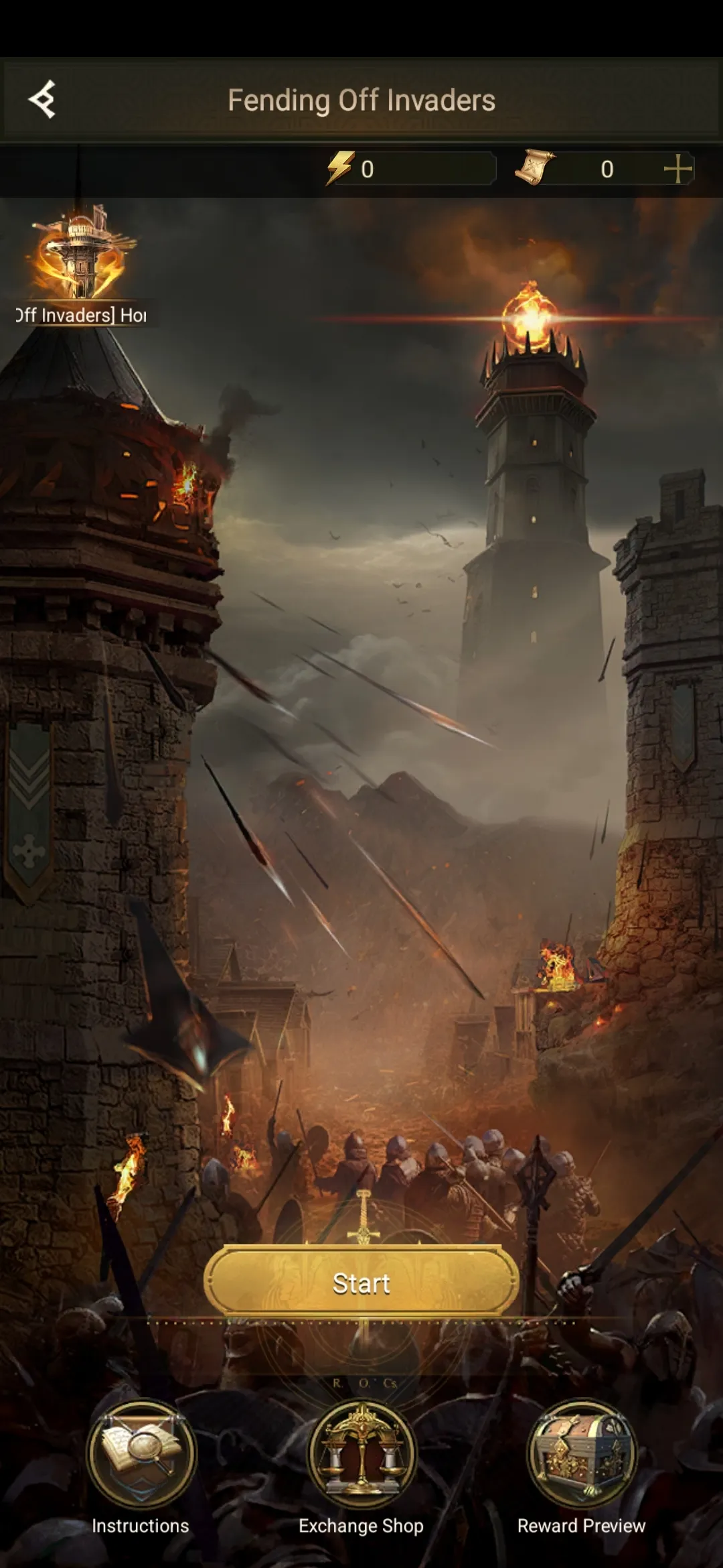 No stamina for the invaders mini game