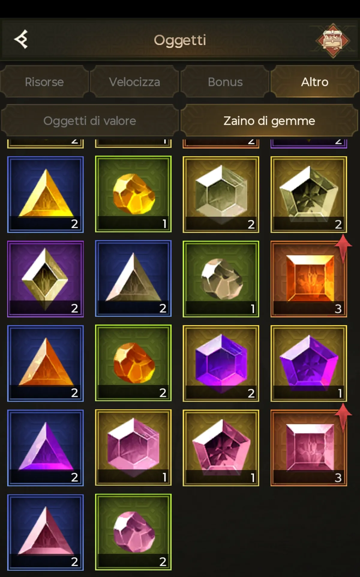 Blue crystals missing from backpack