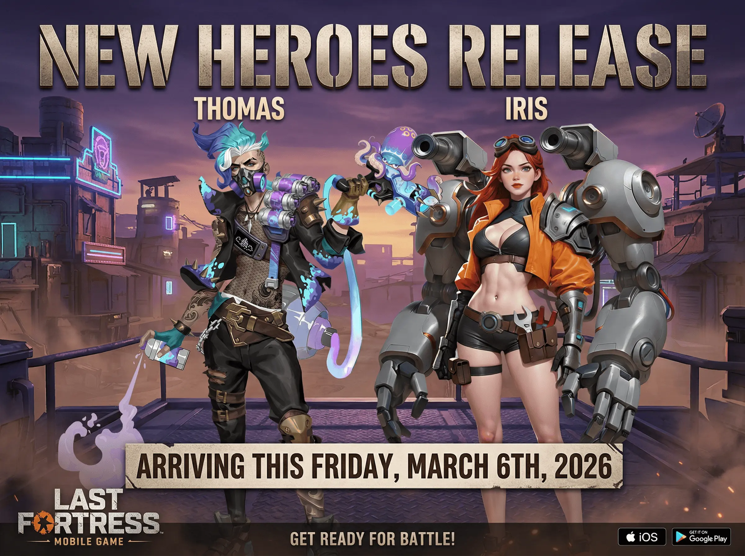 🎉 New heroes "Thomas" and "Iris" have arrived in the Wasteland.