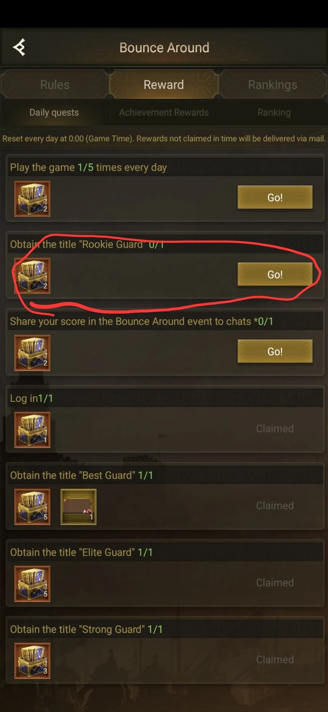 bouncy ball "rookie" task