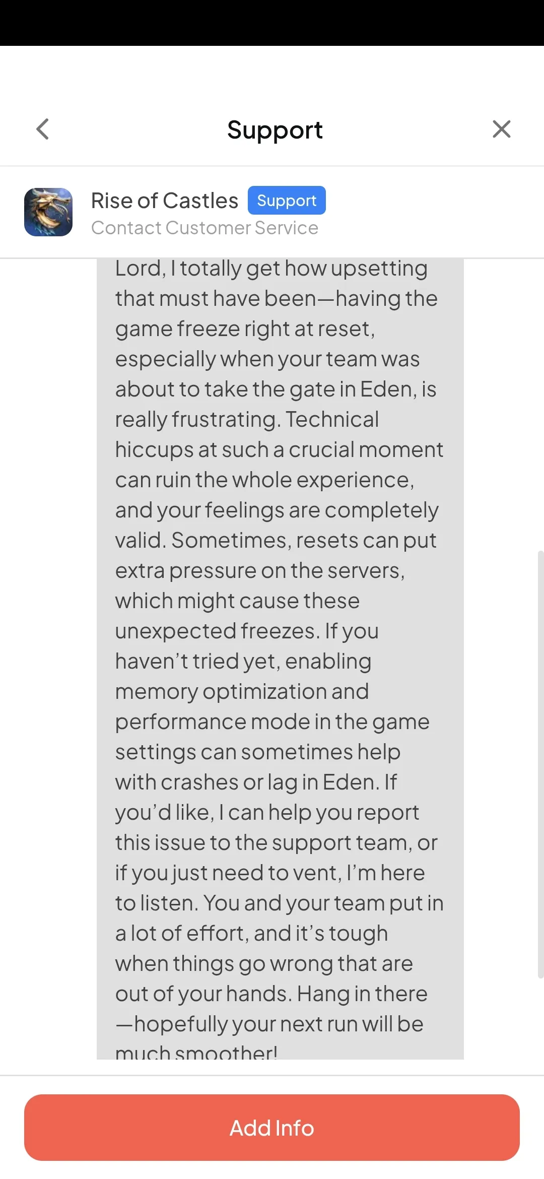 GAME CRASHED BEFORE GATE OPENS IN EDEN