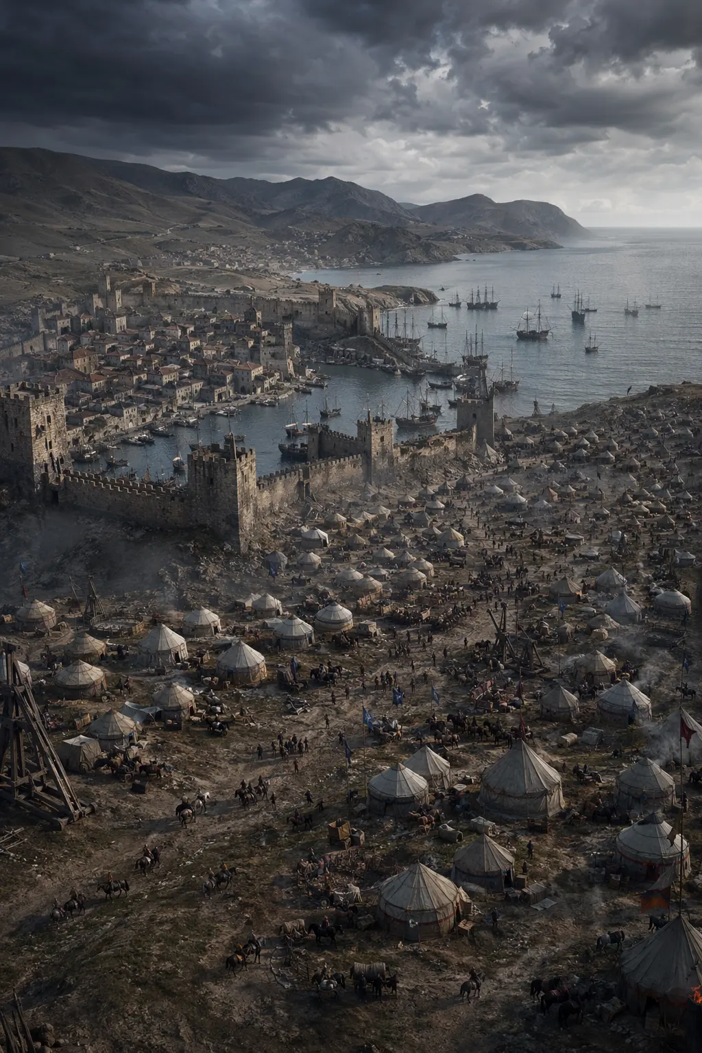 The Black Death began with biological warfare. A Mongol khan catapulted plague corpses into Caffa.