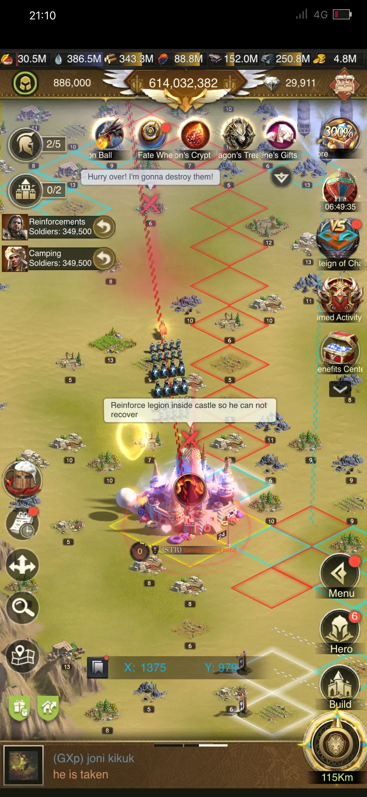 Falen sending troops