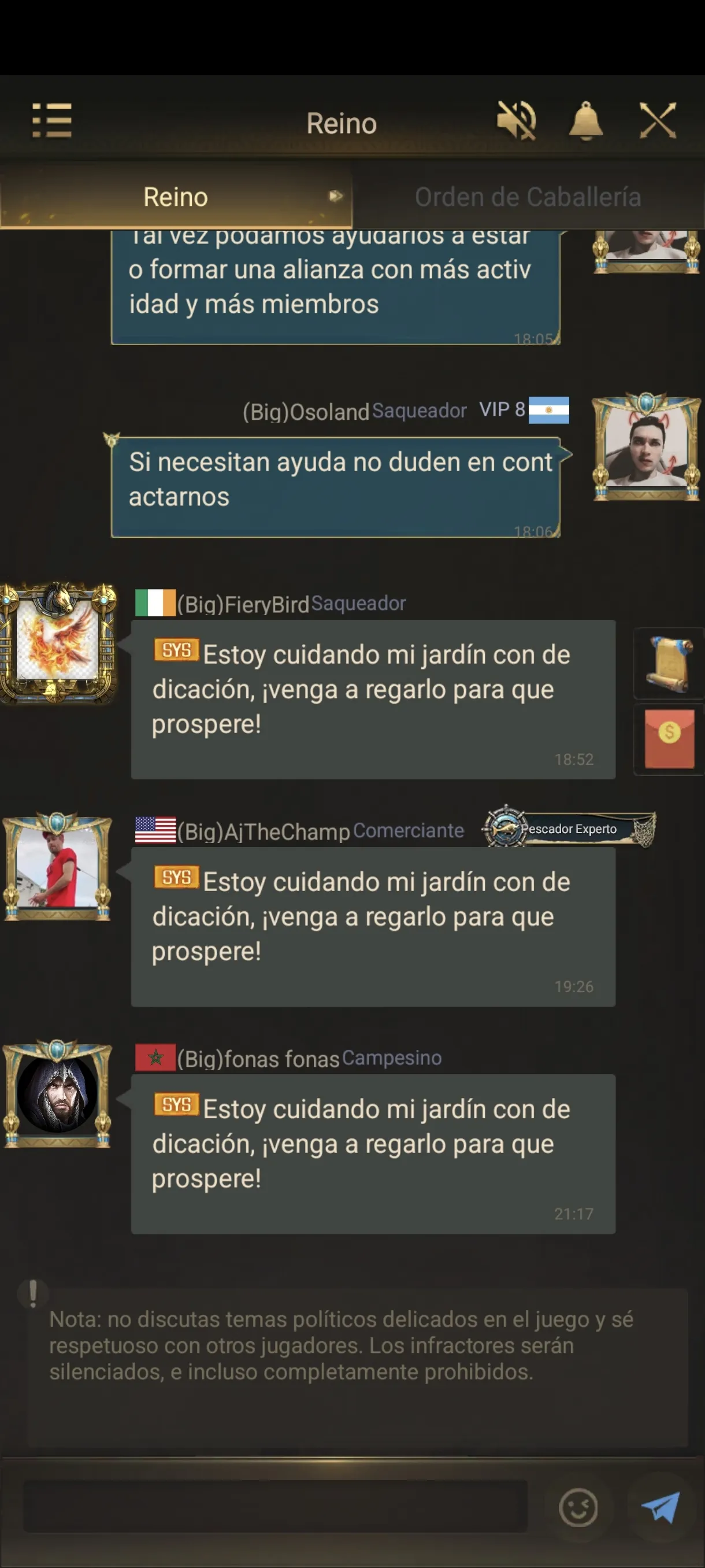 Problems with alliance chat