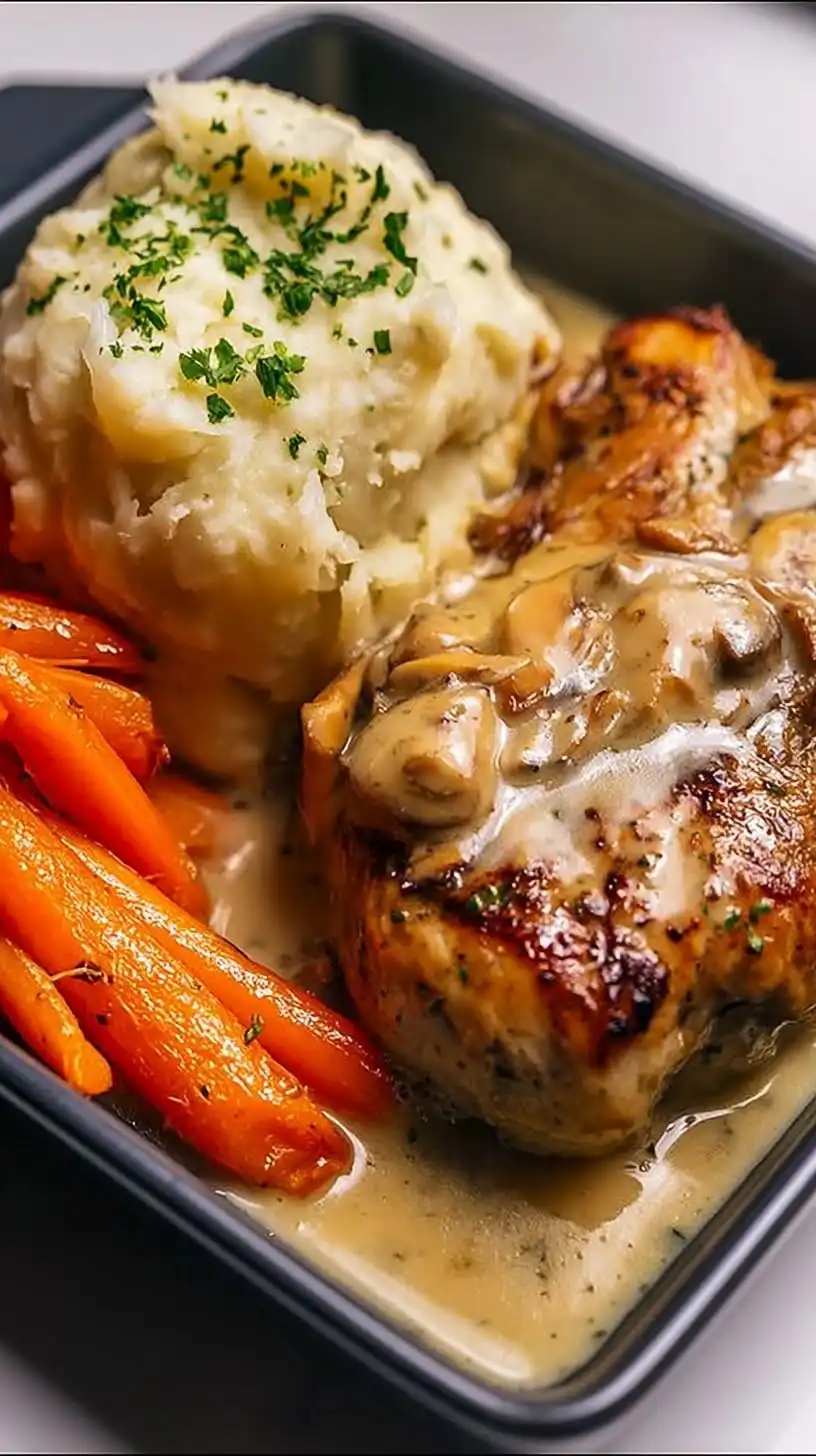 Ultimate Creamy Mushroom Chicken 7-Ingredient Delicious Comfort Dish with Mashed