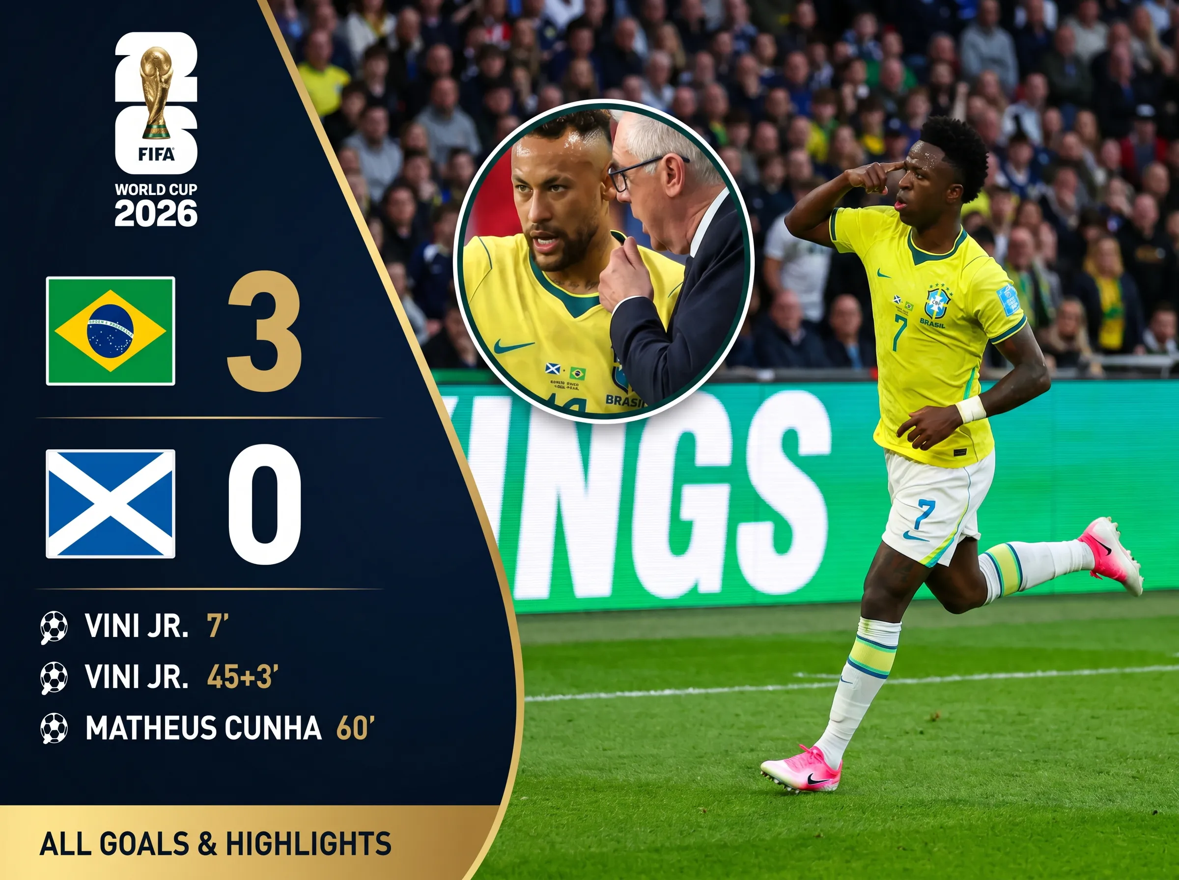 World Cup 2026 | Brazil 3-0 Scotland. Group C is done.