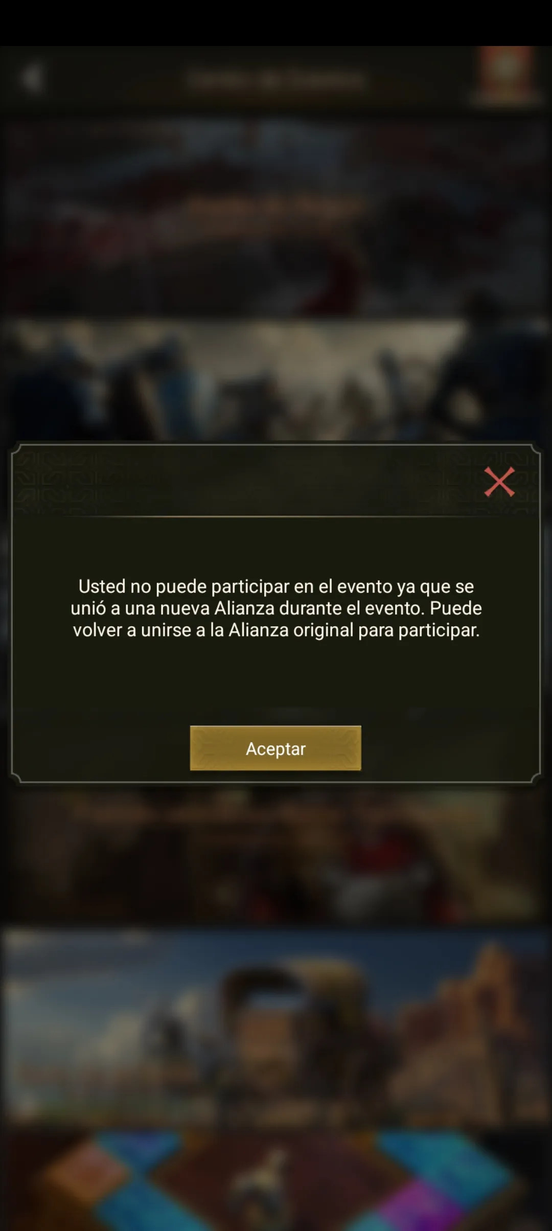 I cannot participate in the alliance cup