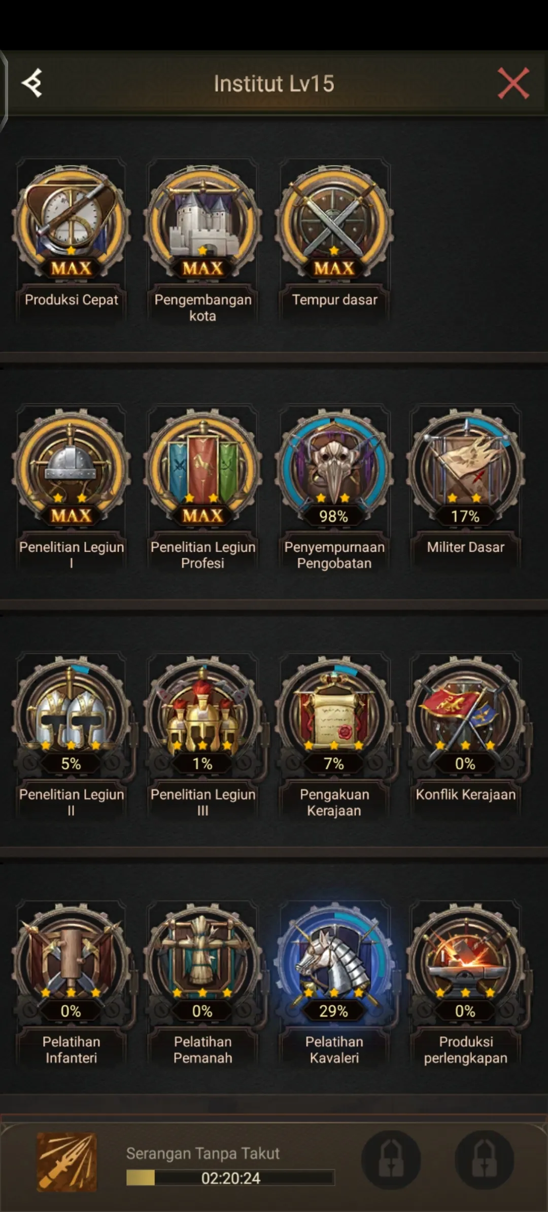 It is so difficult, I wish there was a way to open everything at once, or at least be able to upgrade 3 or 10 at a time, instead of 1 by 1