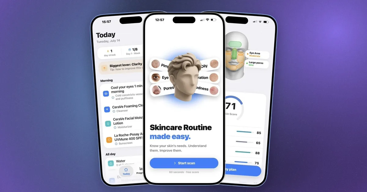 This iPhone app turns a face scan into a personalized skincare routine