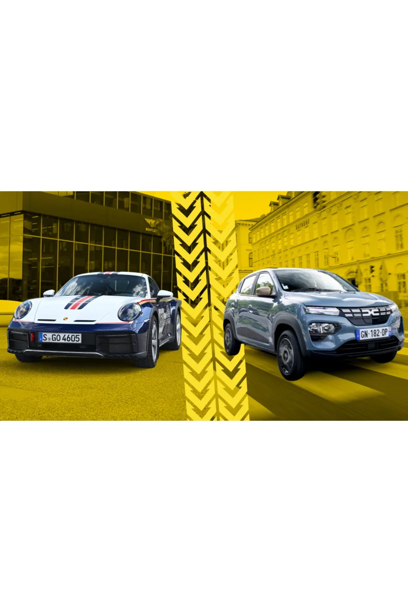 Dacia Spring vs Porsche 911 Dakar, city EV meets off-road supercar