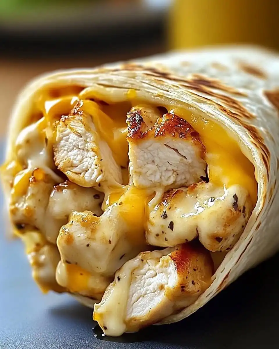 Cheesy Garlic Chicken Wraps